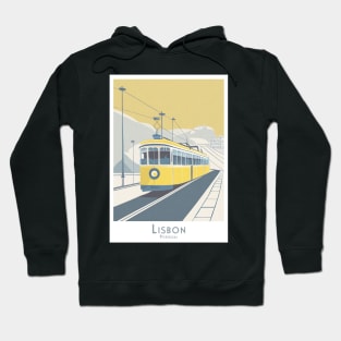 Vintage Lisbon Tram Travel Poster Hoodie